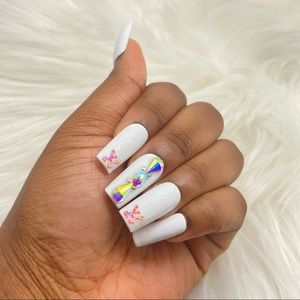 Press On Nails/ White Pressons/ Pressons